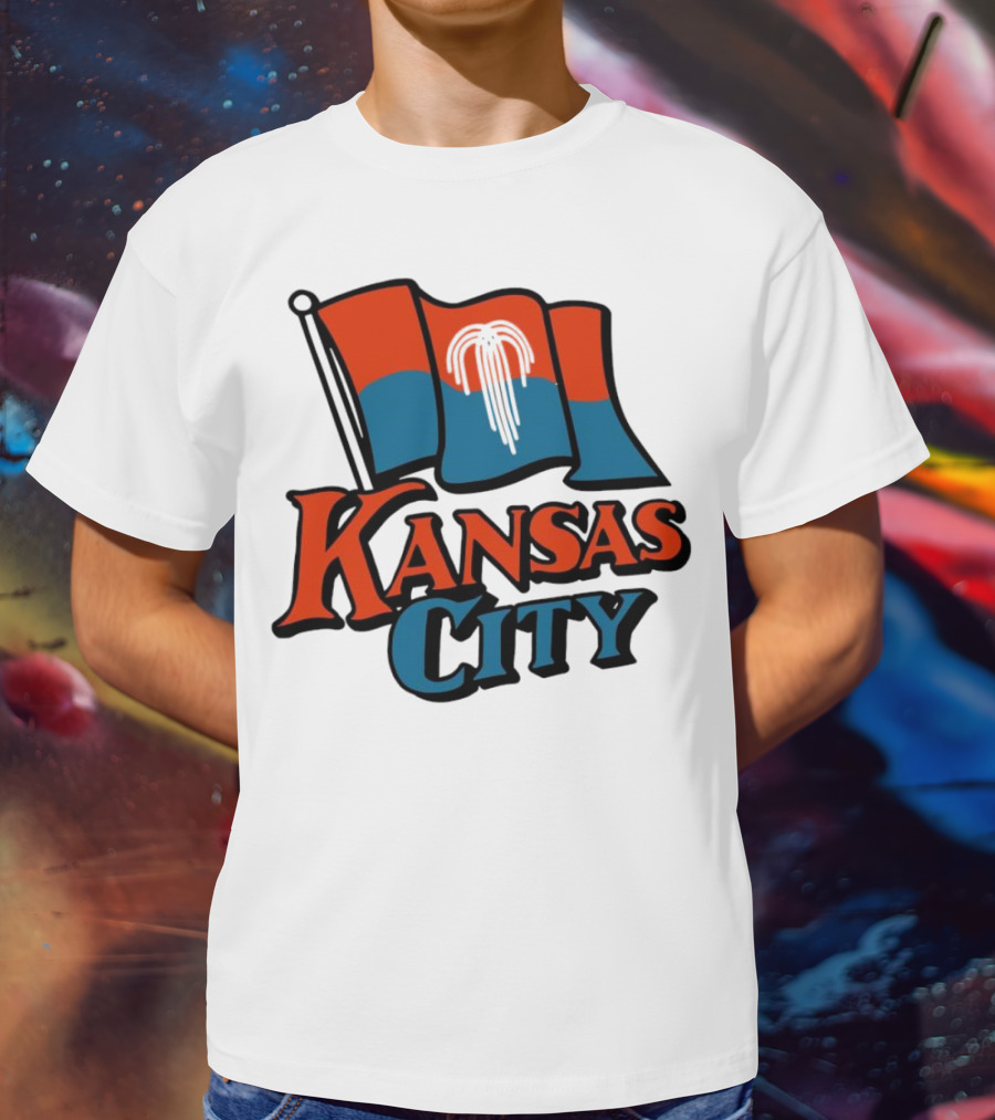 Kansas City Flag With Orange And Blue T-Shirt