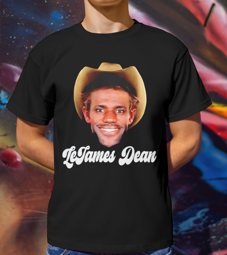 LeBron James LeJames Dean Cowboys And Basketball Fusion Gesicht T-Shirt