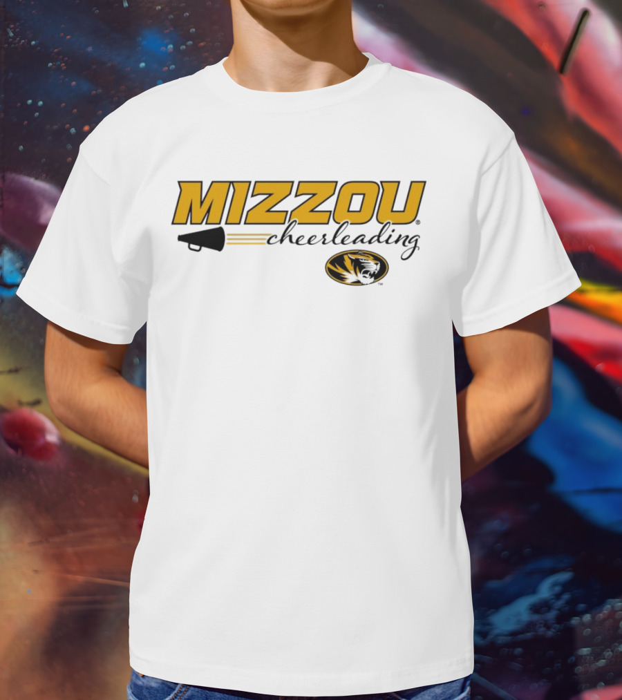 Mizzou Cheerleading Megaphone Oval Tiger Head T-Shirt