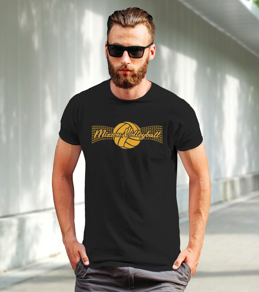 Mizzou Tigers Volleyball Gold Net T-Shirt