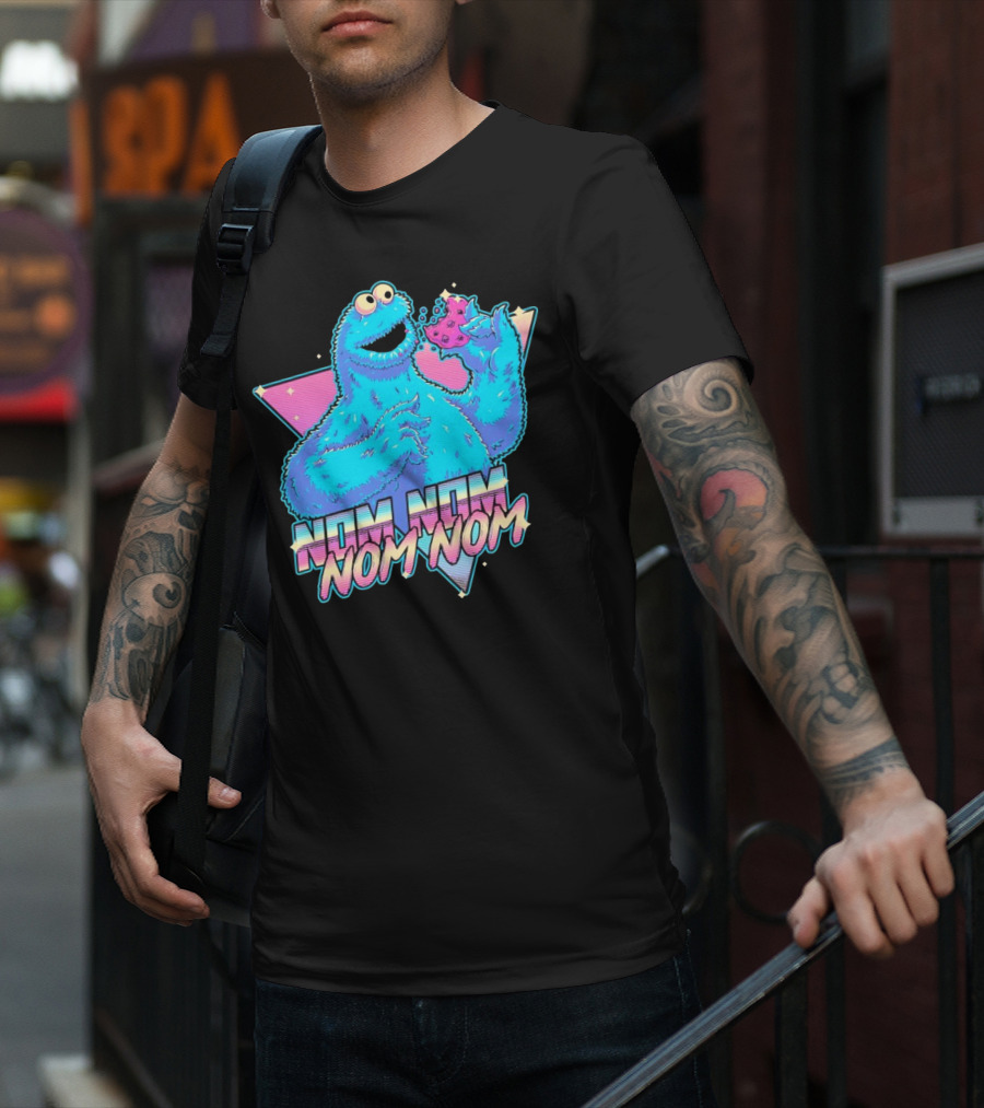 Nom Nom Nom Monster Who Loves A Cookie T-Shirt