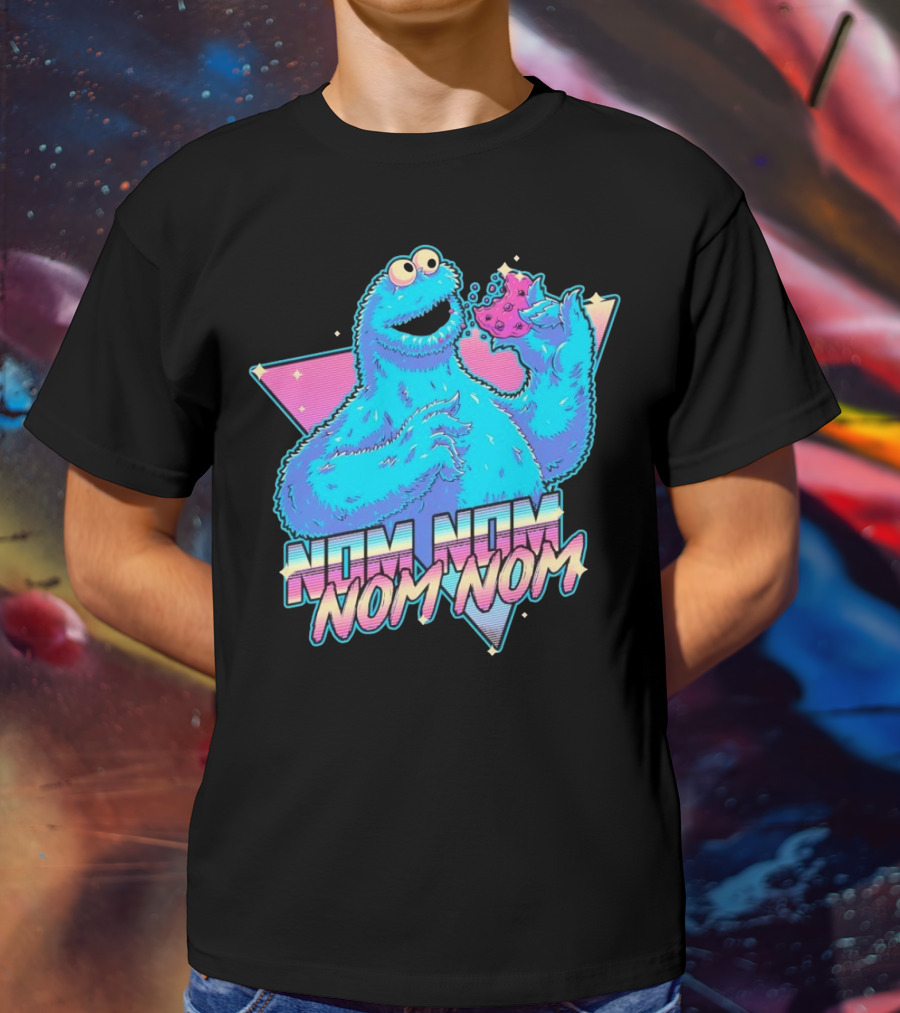 Nom Nom Nom Monster Who Loves A Cookie T-Shirt