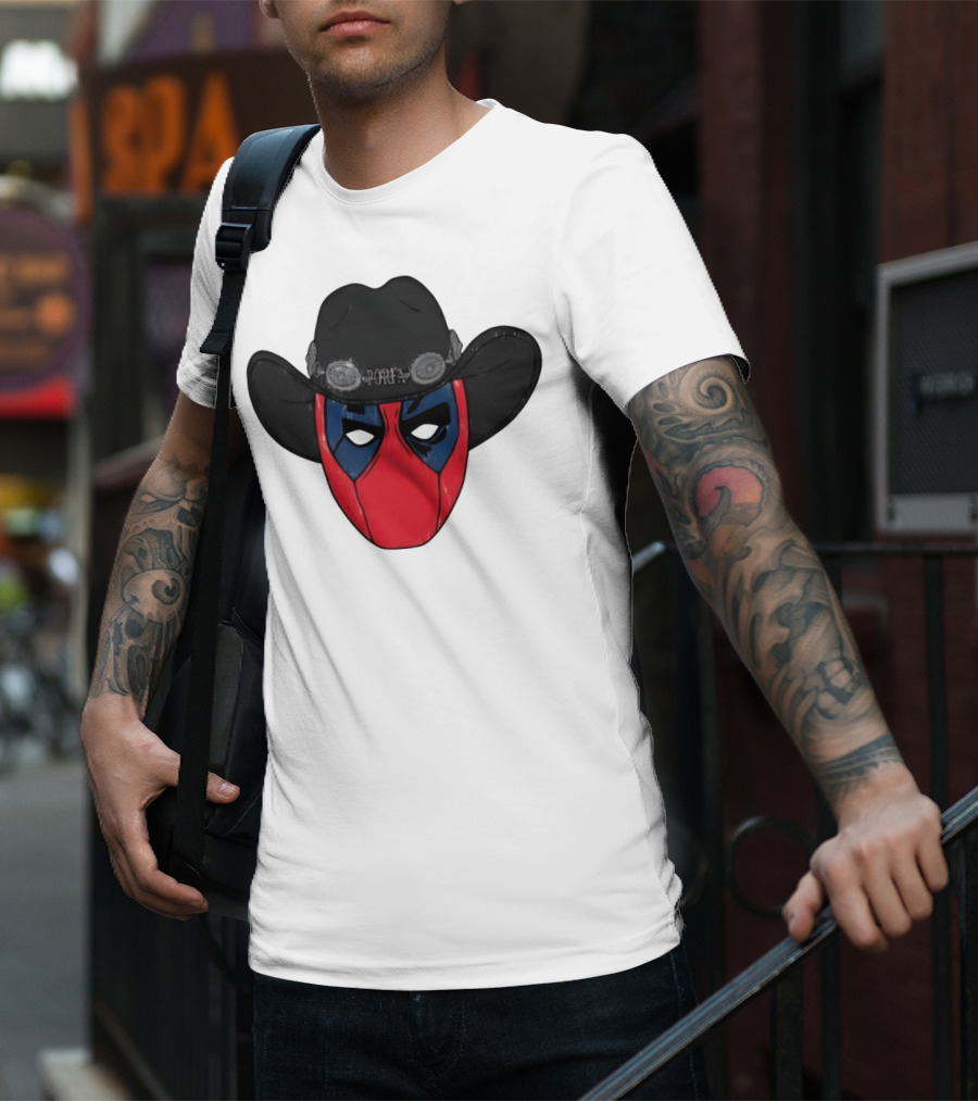 Por Favor Porfapool Deadpool Cowboy Hat Mask T-Shirt