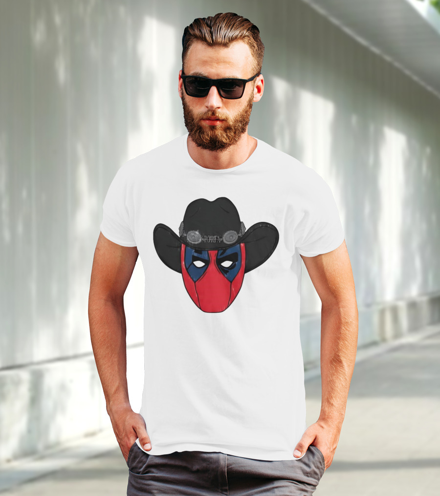 Por Favor Porfapool Deadpool Cowboy Hat Mask T-Shirt