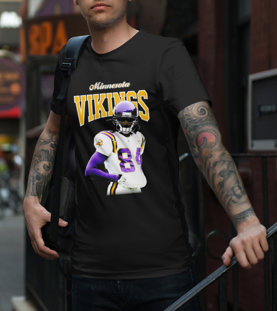 Minnesota Vikings Randy Moss Number 84 Retired Player Sideline Legend T-Shirt