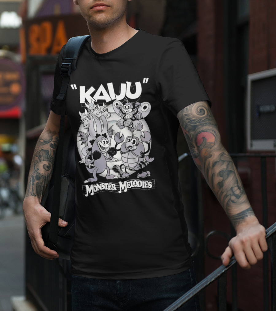 Kaiju Cartoon Monster Melodies Musical Characters T-Shirt