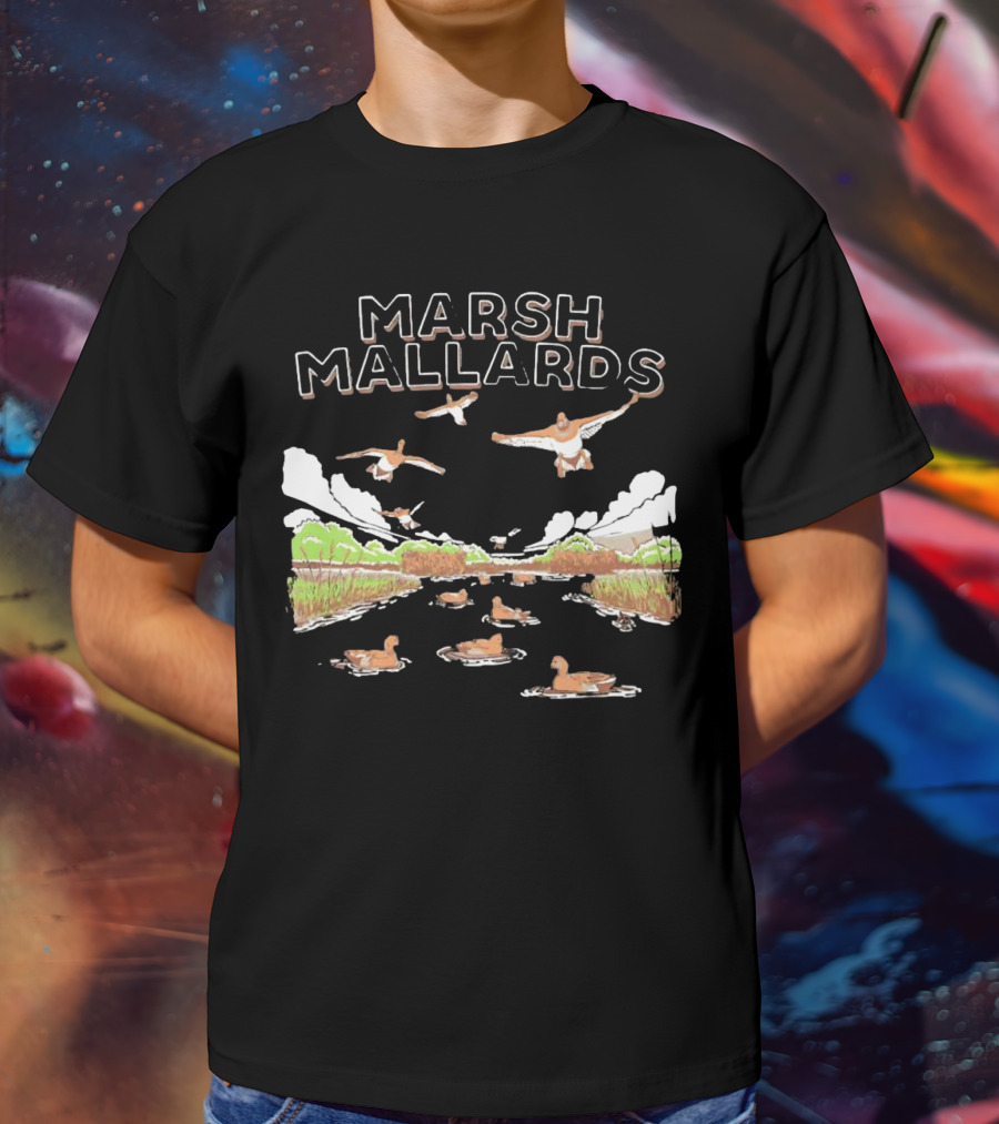 MARSH MALLARDS HUNTING DUCK SCENE JUMBO ANIMALS T-Shirt