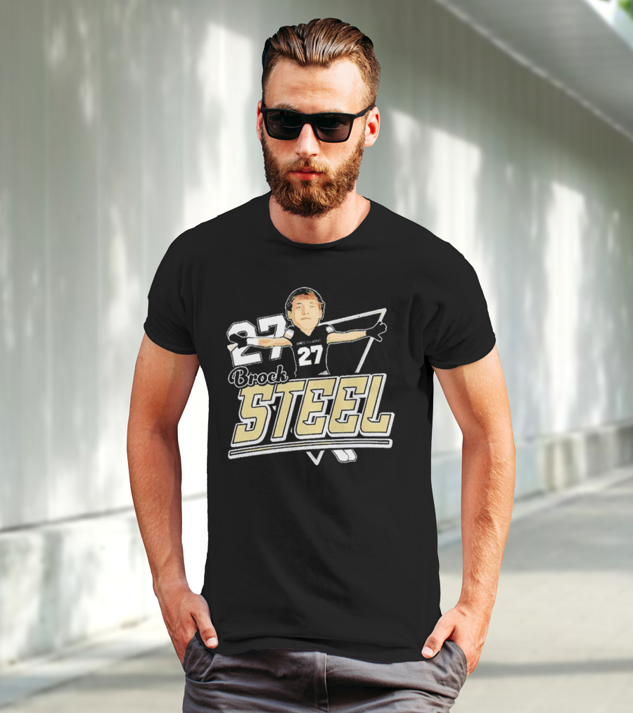Brock Steel 27 Montana State Bobcats Cartoon T-Shirt