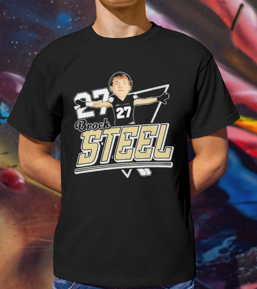 Brock Steel 27 Montana State Bobcats Cartoon T-Shirt