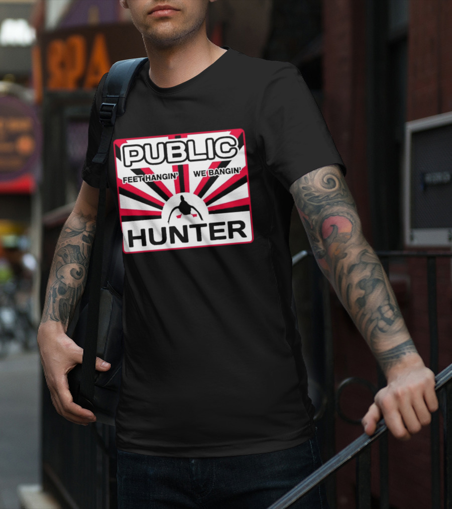 Public Hunter Feet Hangin' We Bangin' Retro Sunburst T-Shirt