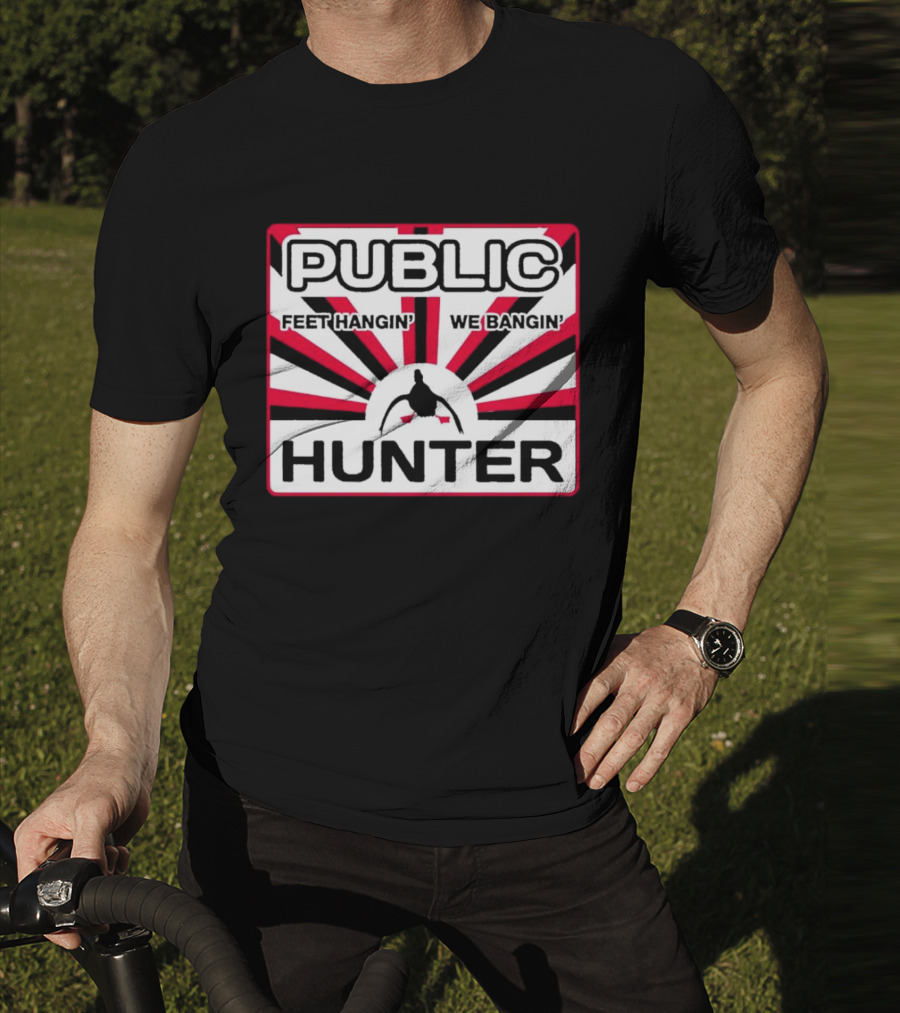 Public Hunter Feet Hangin' We Bangin' Retro Sunburst T-Shirt