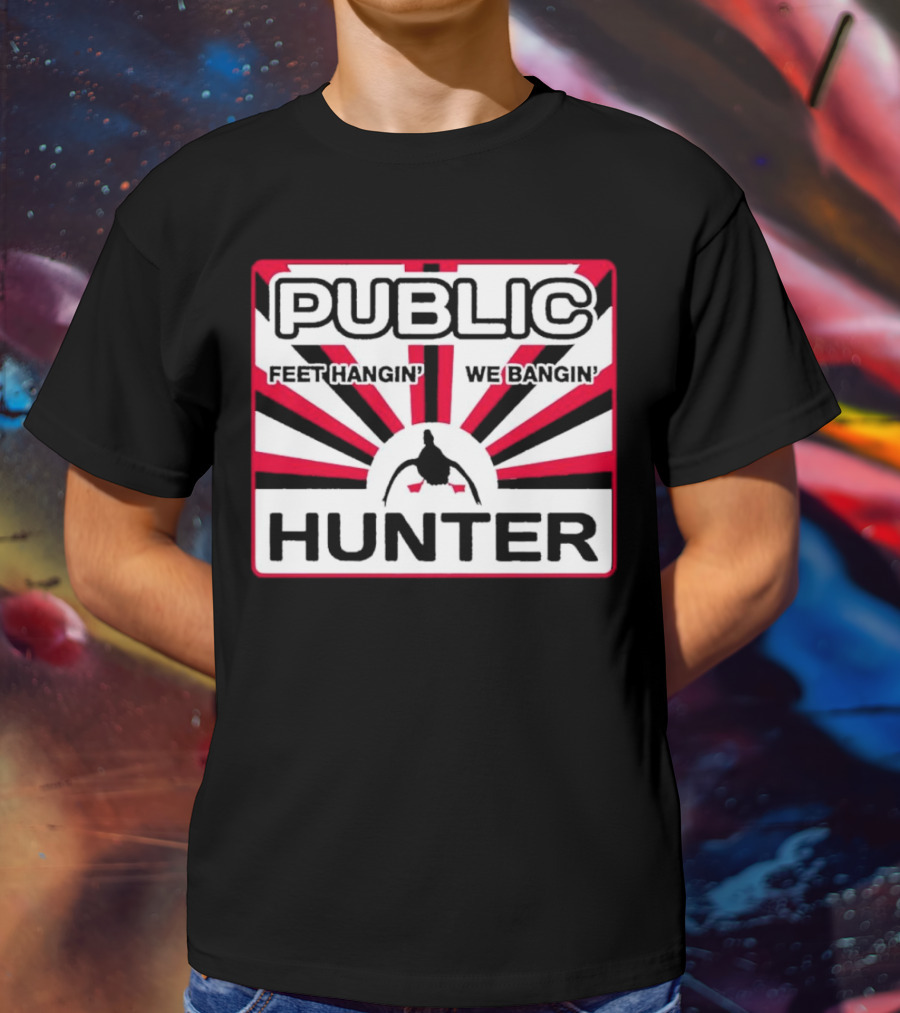 Public Hunter Feet Hangin' We Bangin' Retro Sunburst T-Shirt