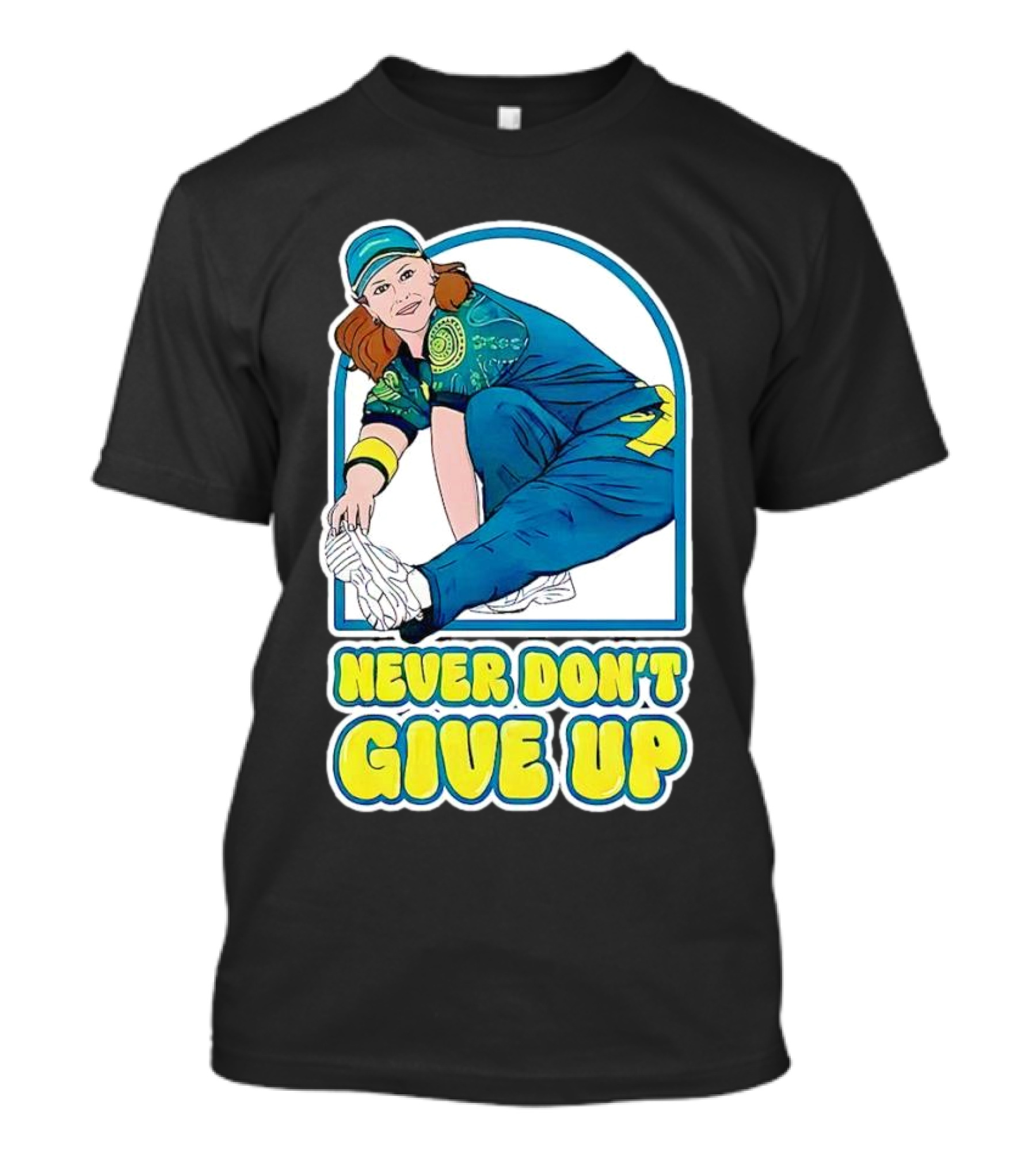 Never Don’t Give Up Raygun Rachael Gunn T-Shirt