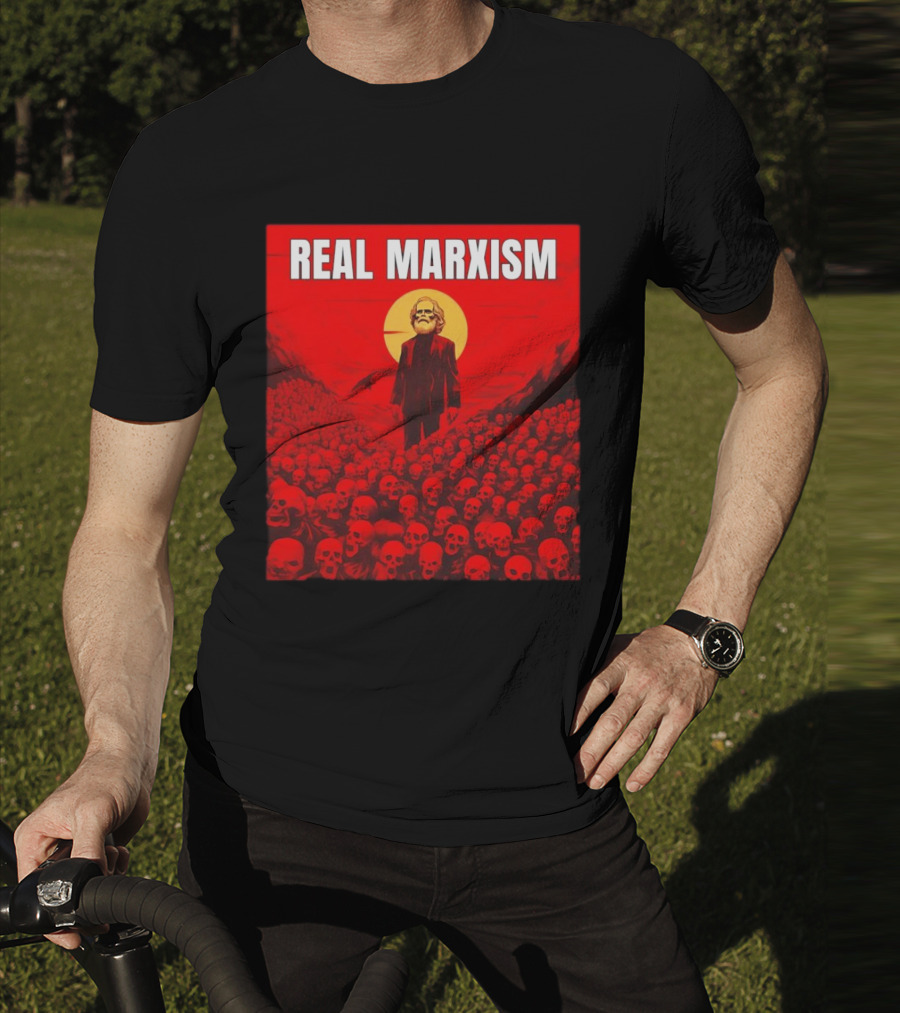 Karl Marx Real Marxism Surrounded By Skulls T-Shirt