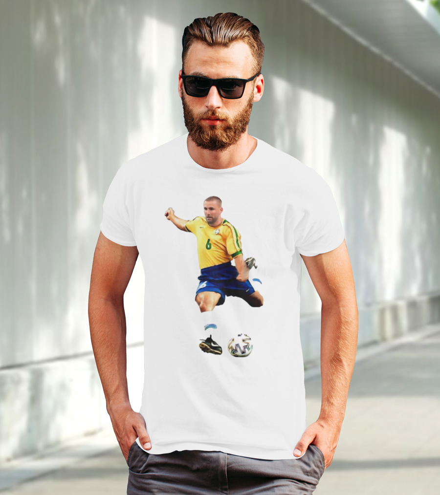 Shawberto Carlos Footballer In Brazilian Kit With Ball T-Shirt