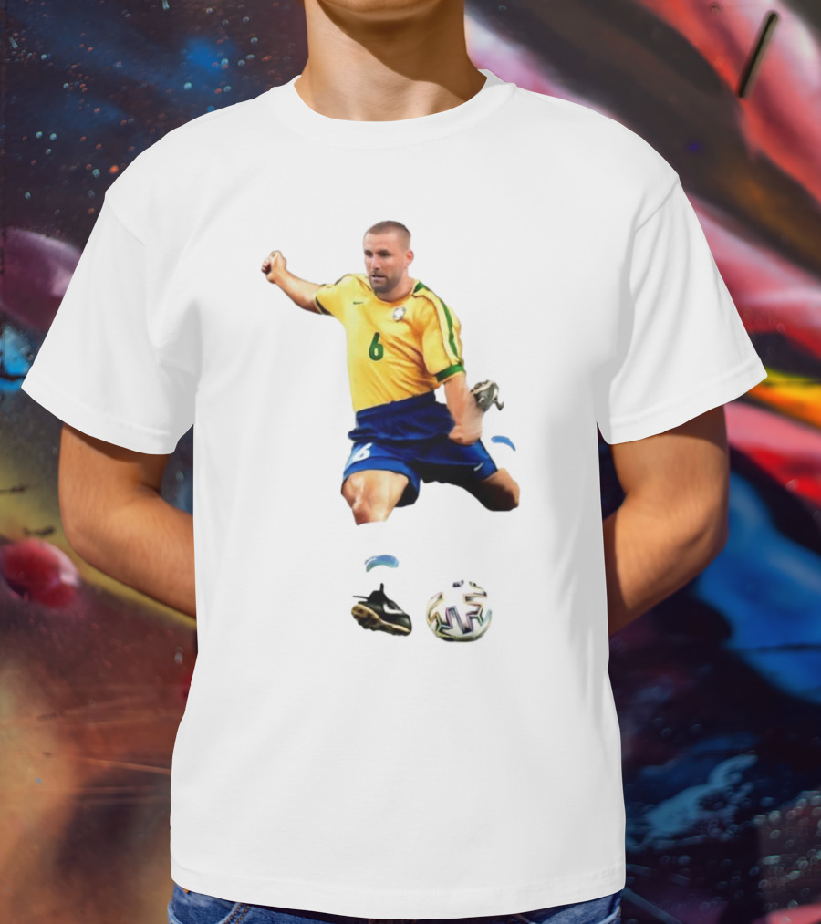 Shawberto Carlos Footballer In Brazilian Kit With Ball T-Shirt