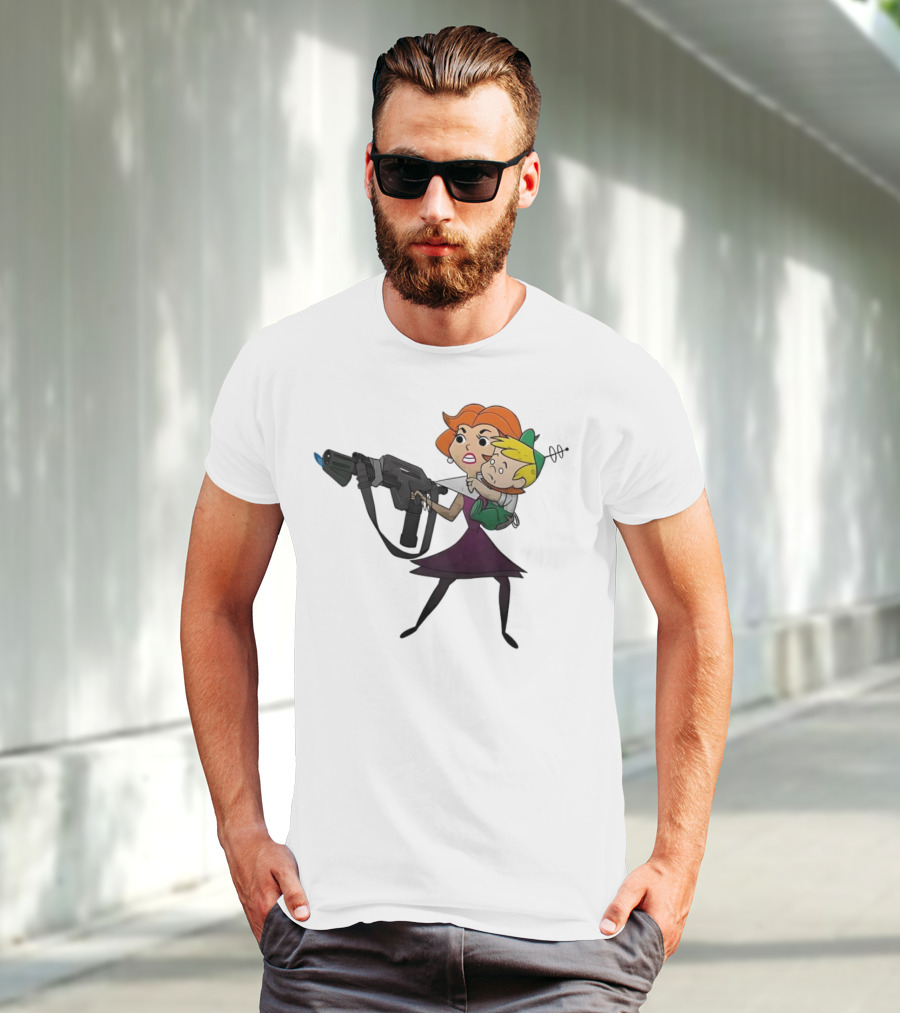 The Jetsons' Jane With Blaster Protecting Elroy Get Away From Him You B-word T-Shirt