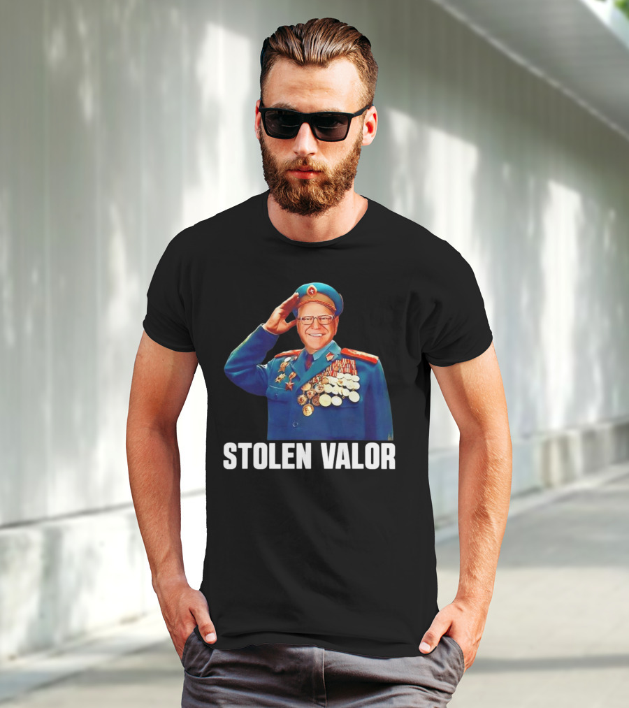 Tim Walz Stolen Valor Soviet Military Outfit Political Conservative T-Shirt