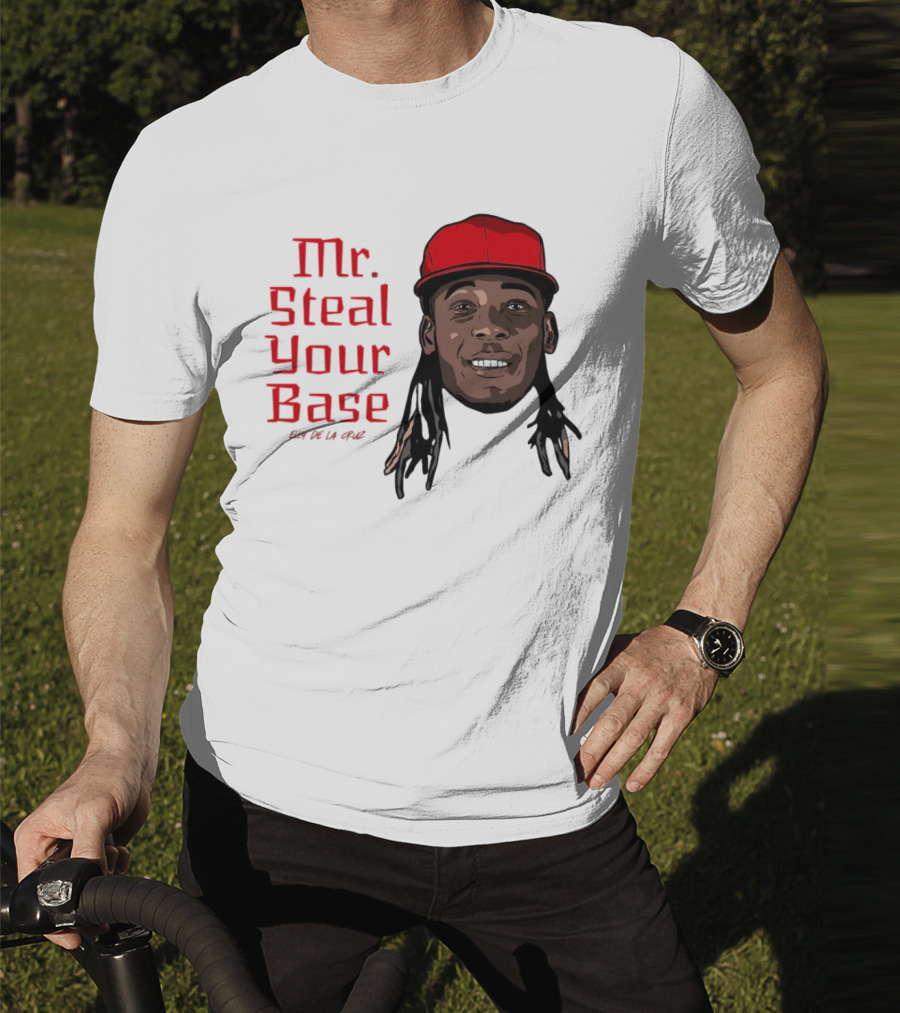 Elly De La Cruz Cincinnati Reds Mr. Steal Your Base Red Cap T-Shirt