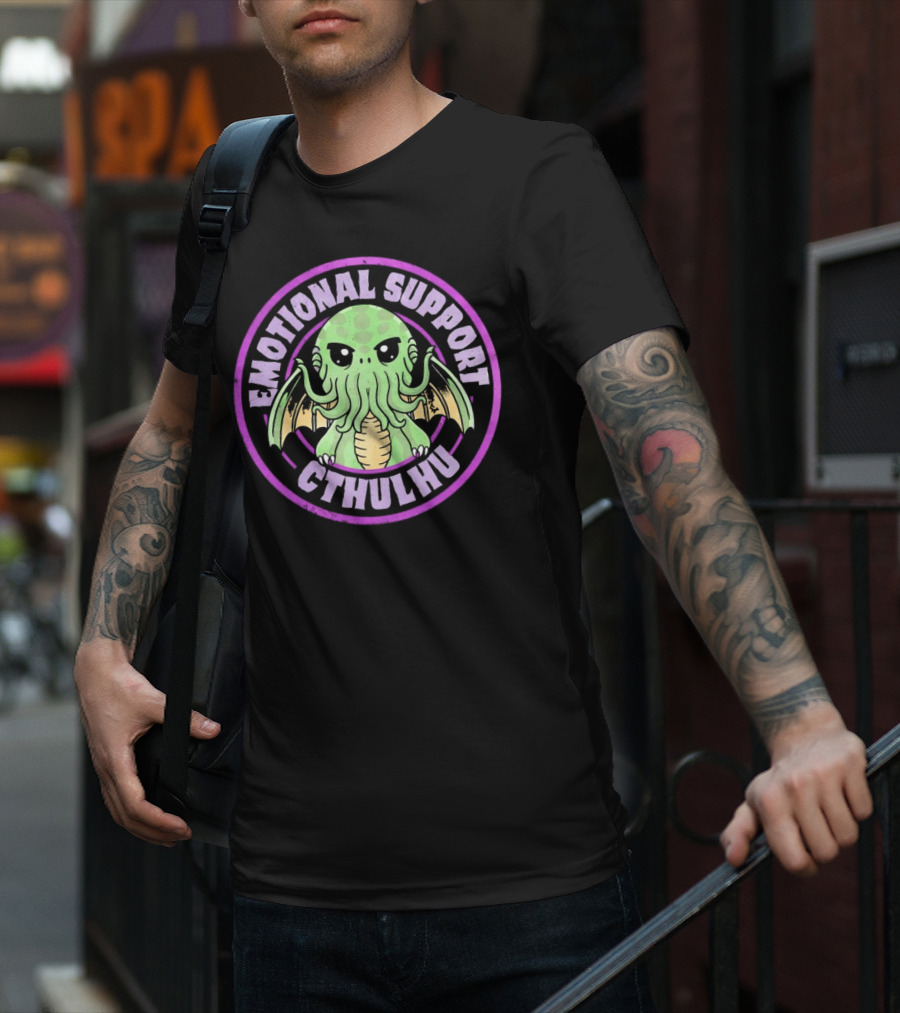 Emotional Support Cthulhu Cute Old One Mythos T-Shirt