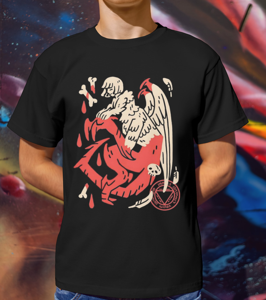 Falin Touden Dungeon Meshi Delicious In Dungeon Forbidden Magic Winged Creature With Skull And Bones T-Shirt