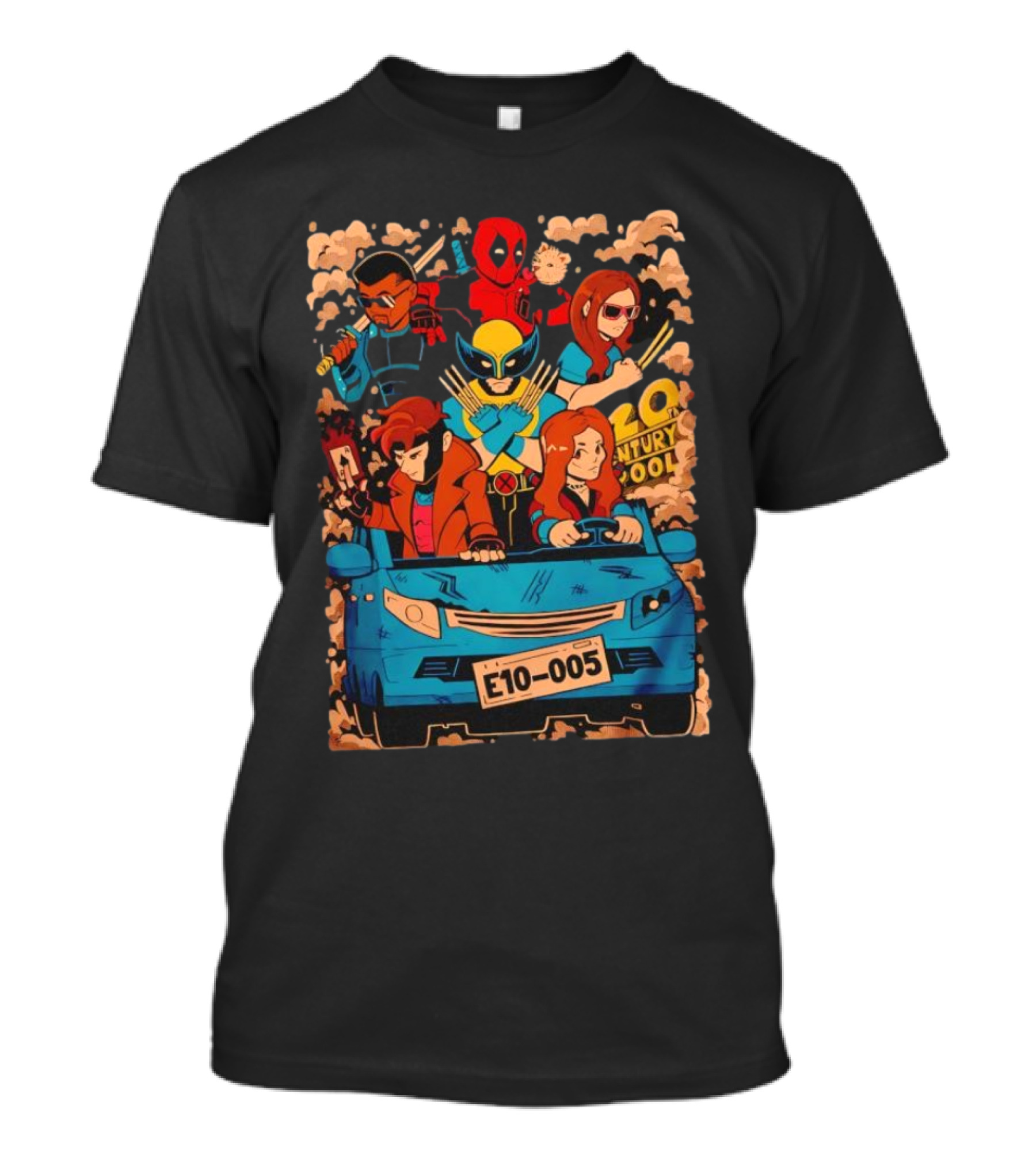 Deadpool Wolverine X-Men Multiverse Cameo 20th Century Ride Characters T-Shirt