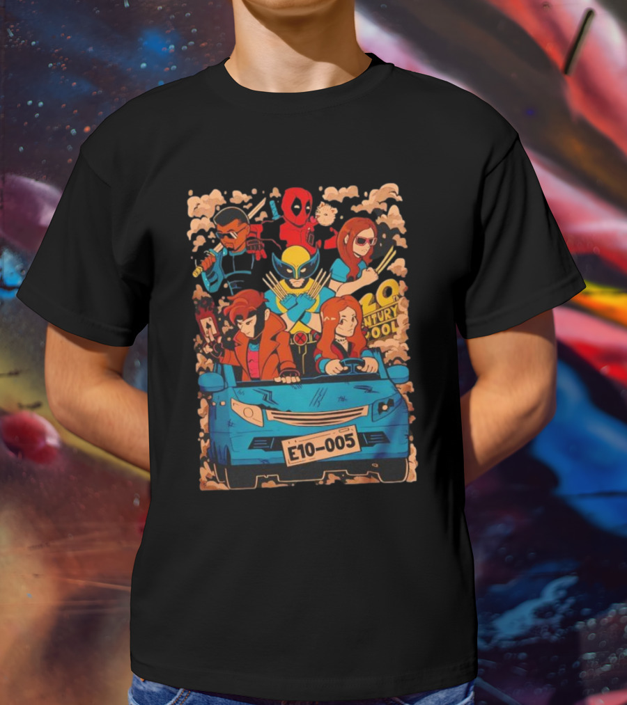 Deadpool Wolverine X-Men Multiverse Cameo 20th Century Ride Characters T-Shirt