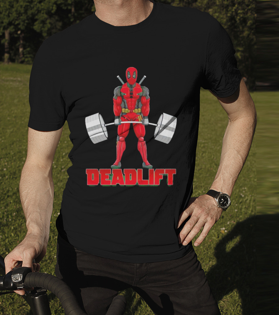 Deadpool Deadlift Gym Fitness Comic Character Strength Training T-Shirt
