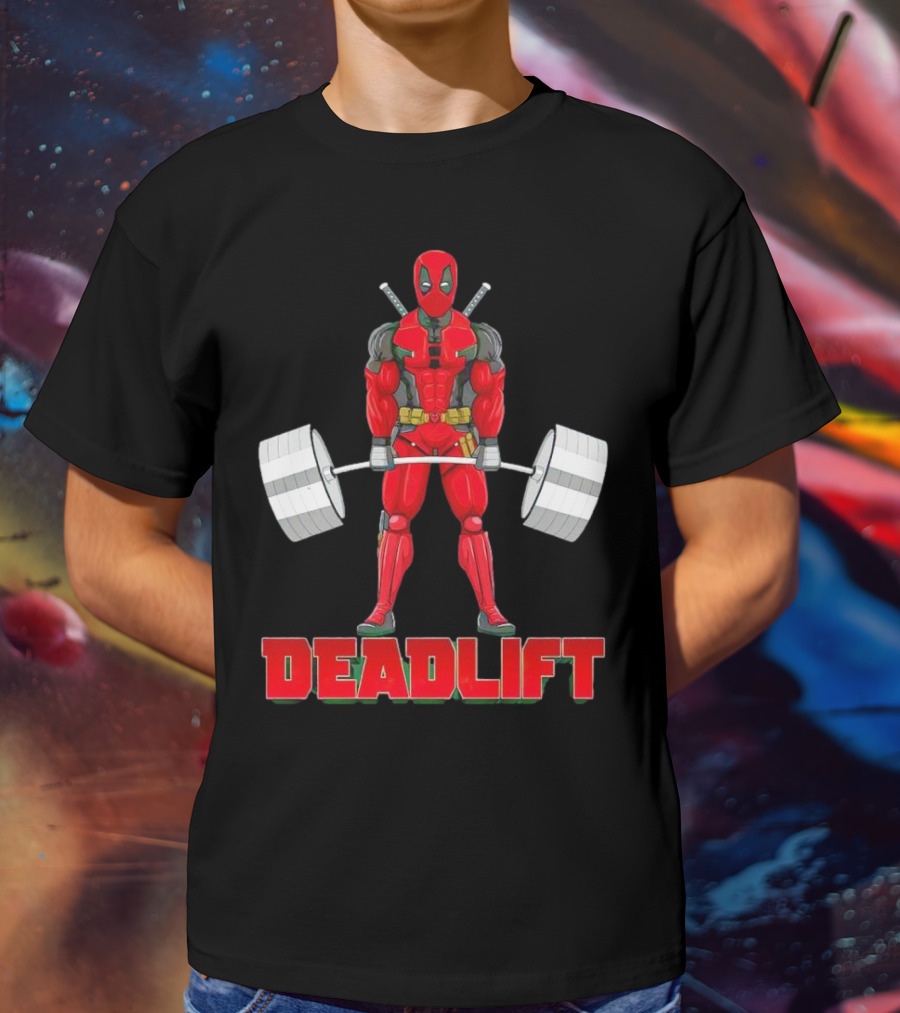 Deadpool Deadlift Gym Fitness Comic Character Strength Training T-Shirt