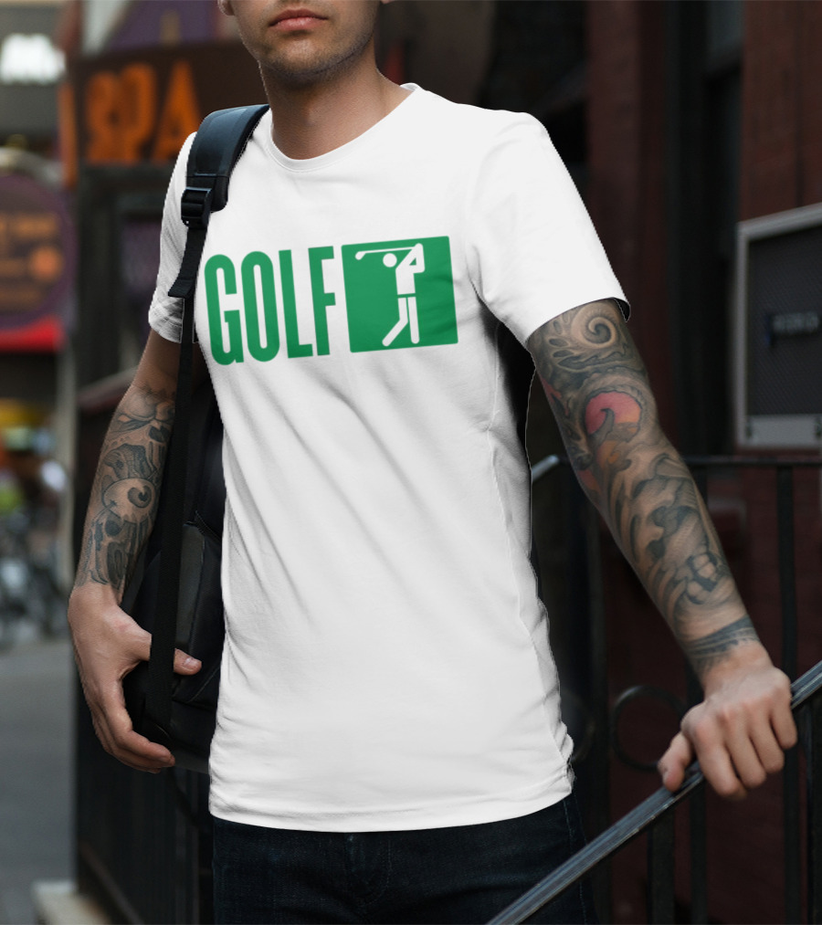 GOLF Swing Silhouette Icon Green T-Shirt