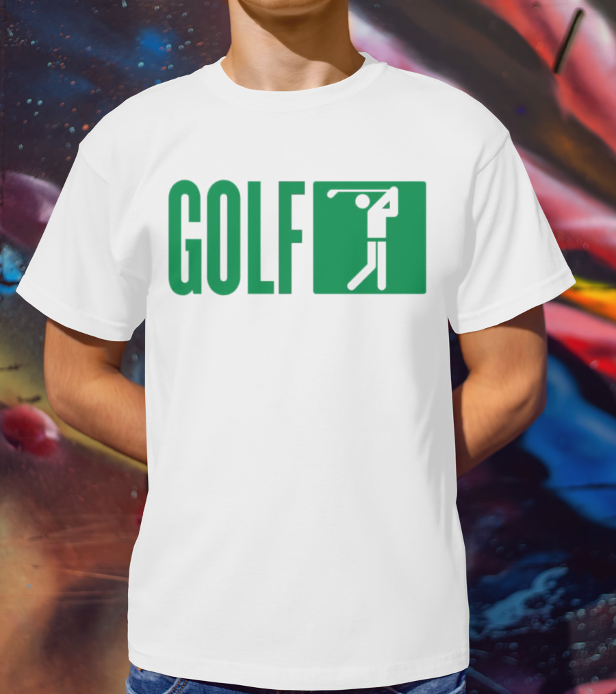 GOLF Swing Silhouette Icon Green T-Shirt