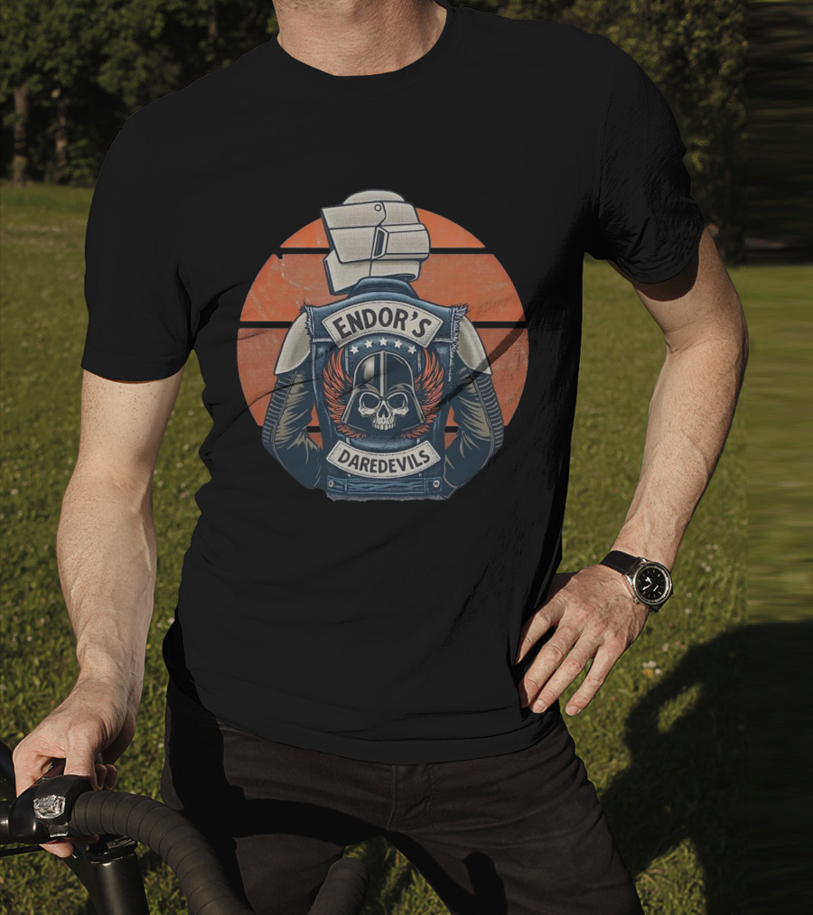 Imperial Biker Scout Club Endor’s Daredevils Vintage Skull Jacket T-Shirt