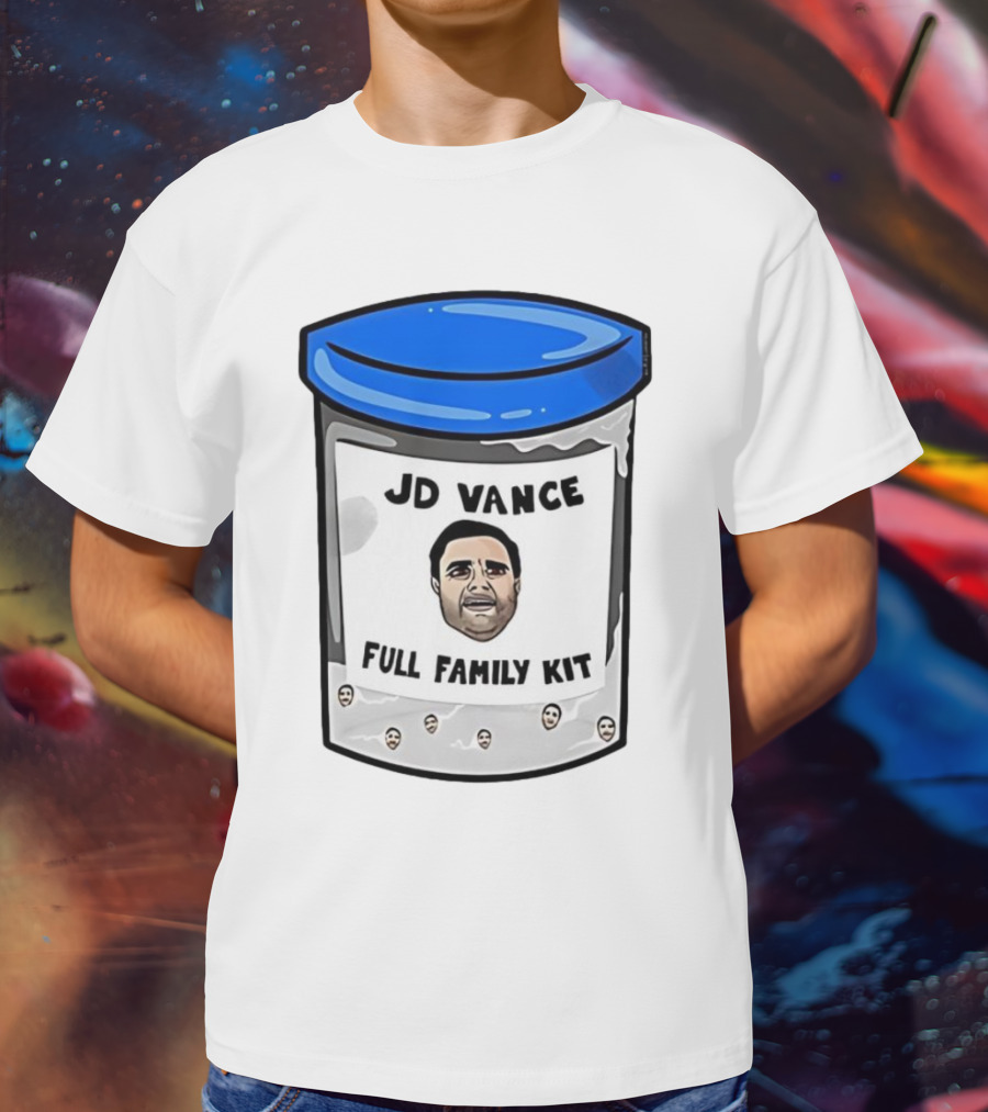 JD Vance Full Family Kit Face Jar Black Blue Lid T-Shirt