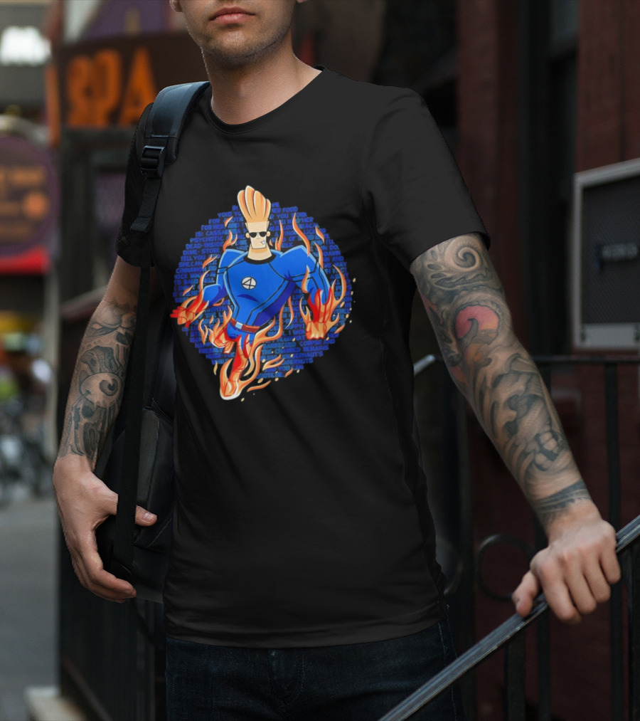 Johnny Bravo Meets Johnny Storm Flame On Momma T-Shirt