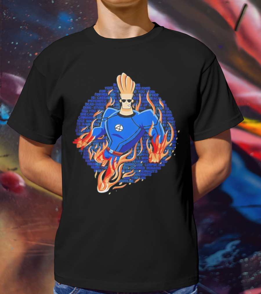 Johnny Bravo Meets Johnny Storm Flame On Momma T-Shirt