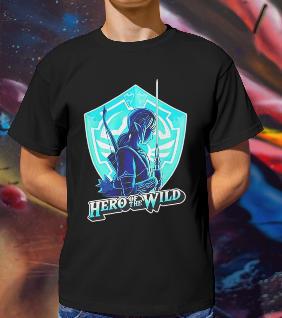 Hero Of The Wild Legend Of Zelda Link Blue Sword And Shield T-Shirt