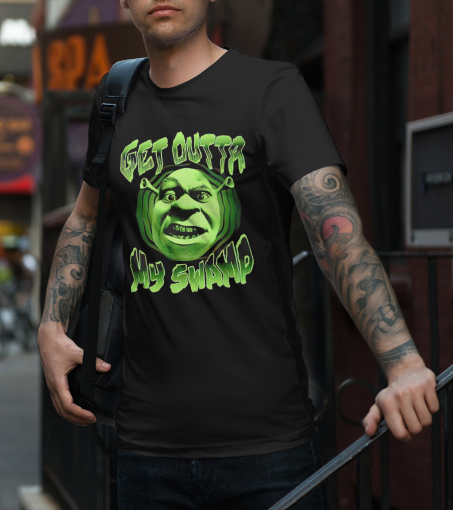 Get Outta My Swamp Shrek Face T-Shirt