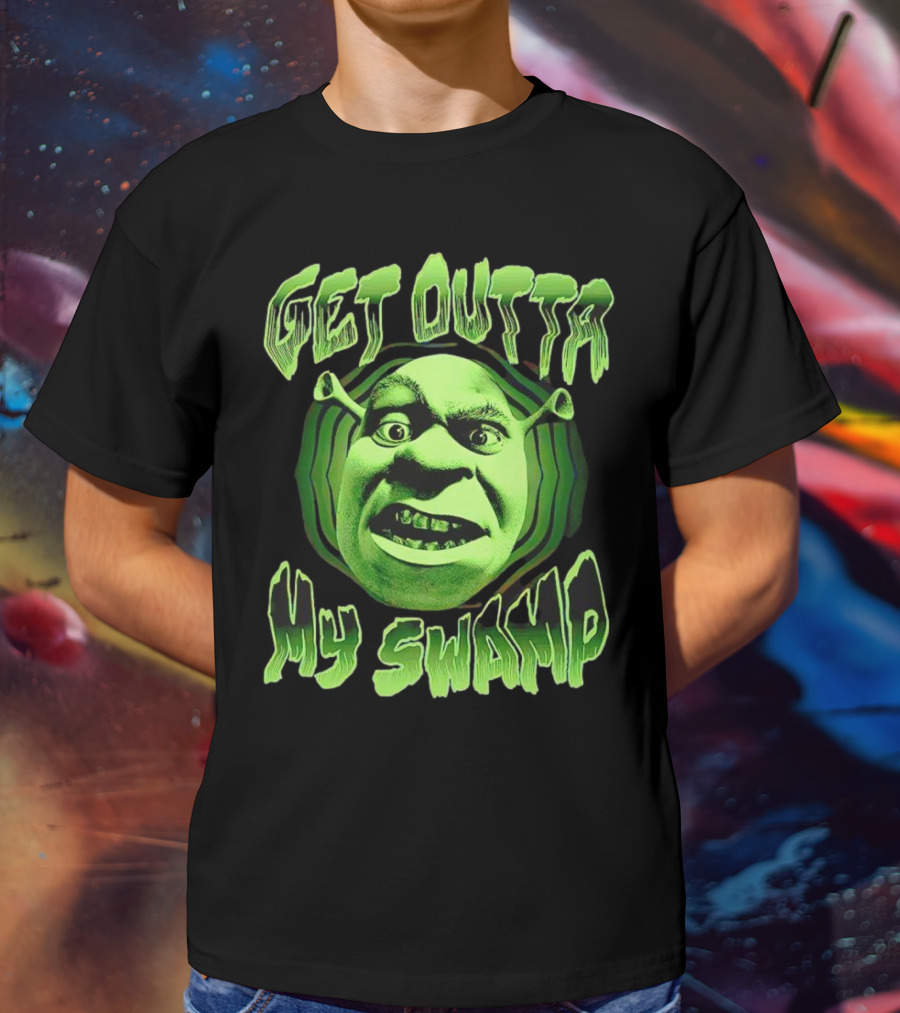 Get Outta My Swamp Shrek Face T-Shirt