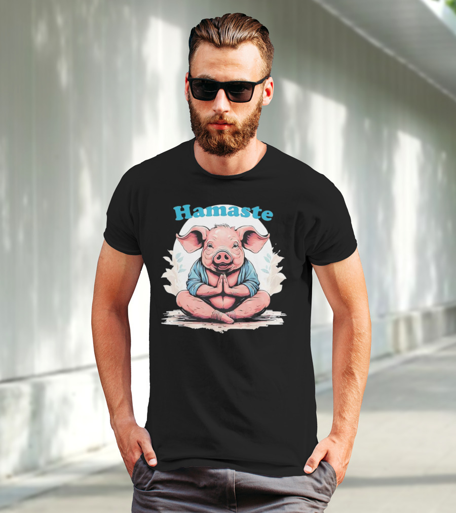 Hamaste Schwein Yoga Namaste Nationaler Humor T-Shirt