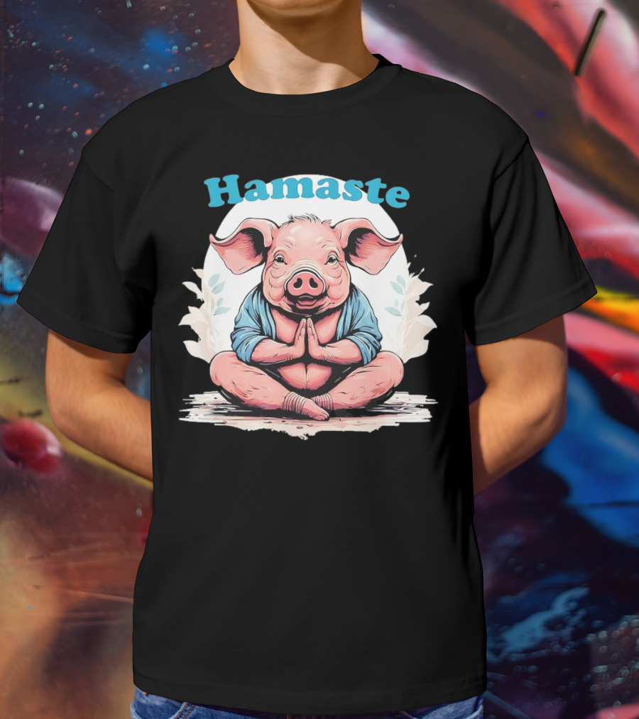 Hamaste Schwein Yoga Namaste Nationaler Humor T-Shirt
