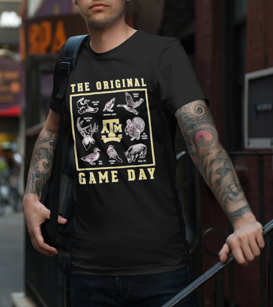The Original Game Day Texas A&M Outdoors Whitetail Deer Mallard Duck Rio Grande Turkey T-Shirt