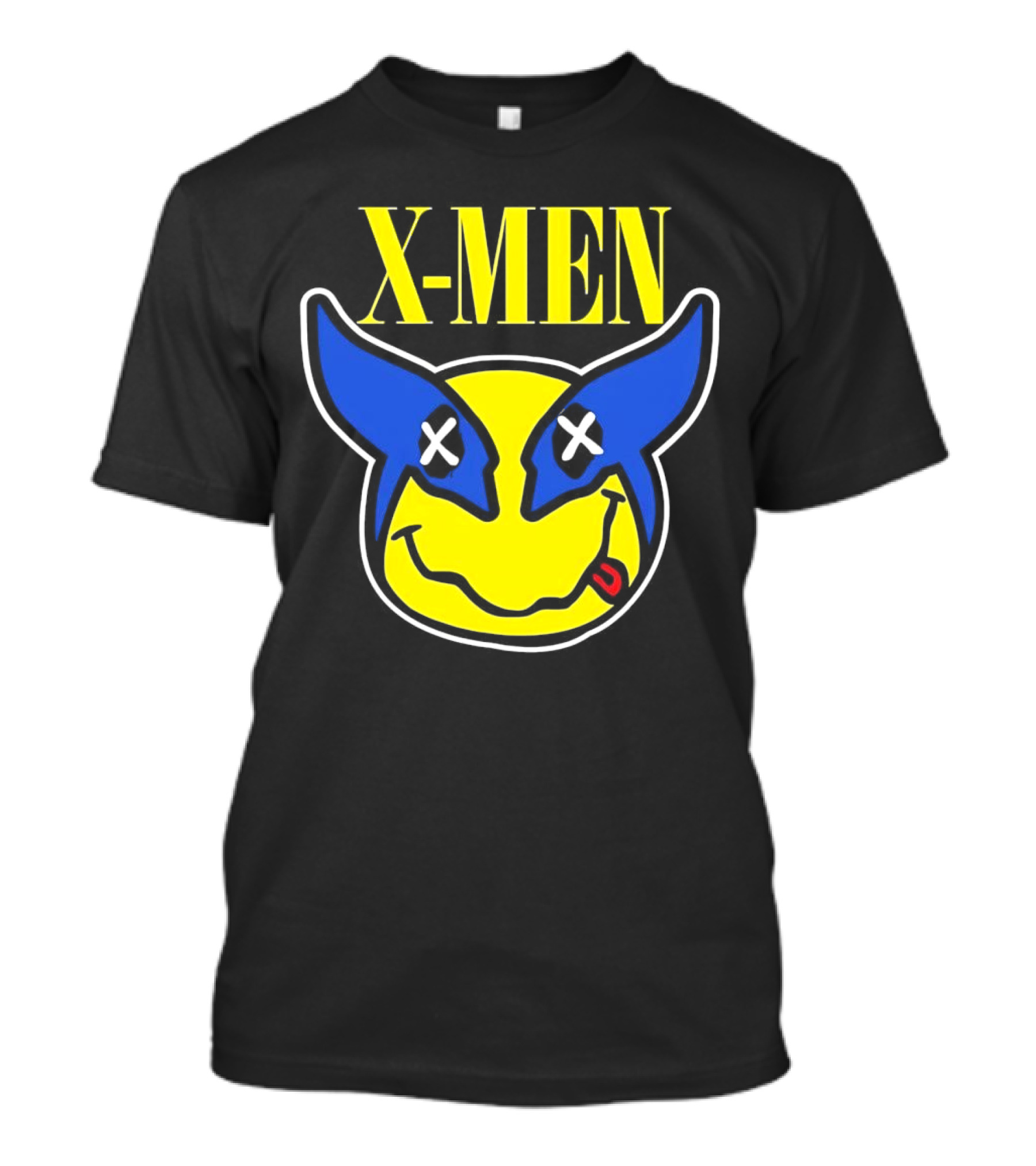 X-Men Wolverine Nirvana Smiley Face Crossover T-Shirt