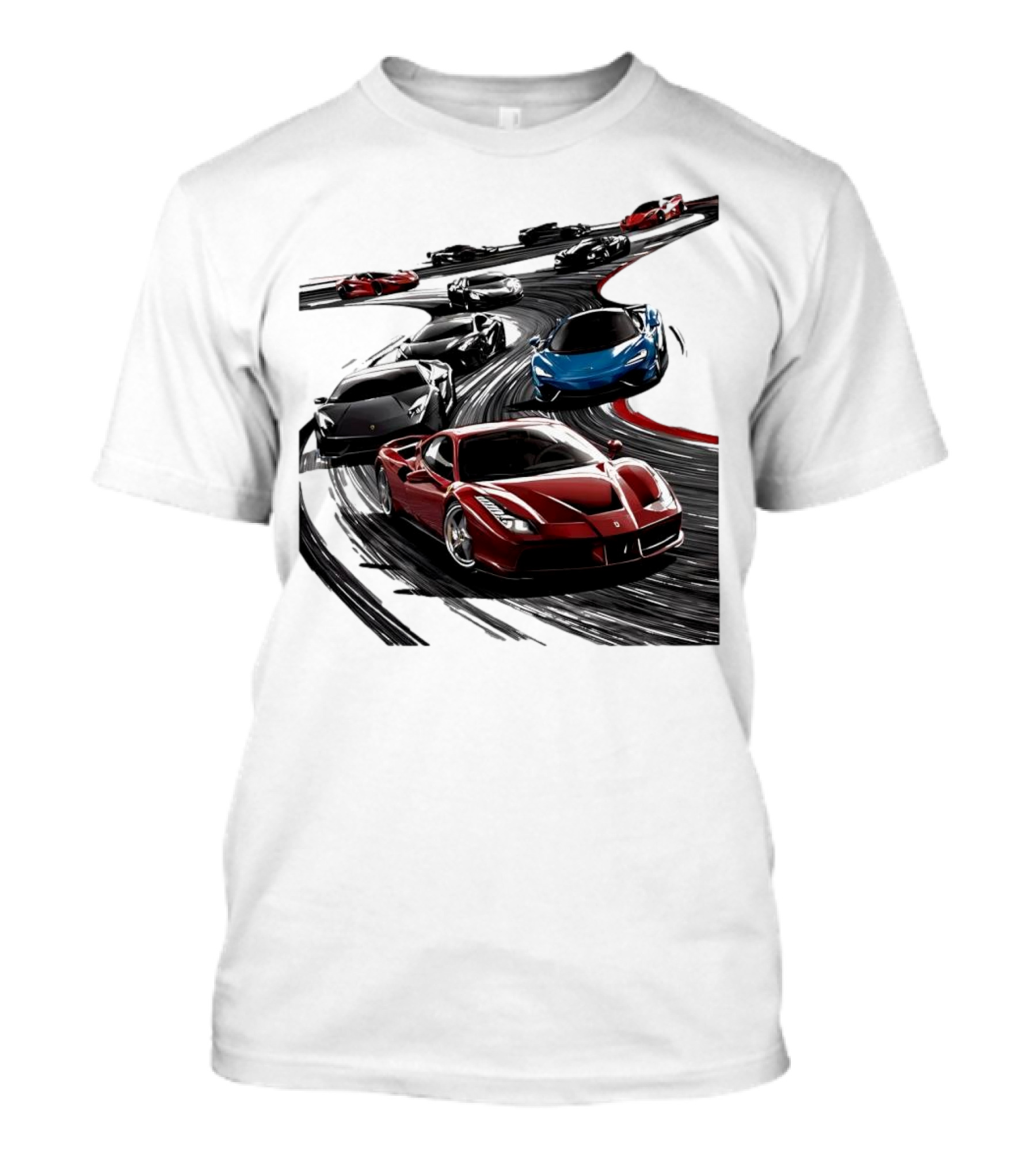 Furious Speed Race Cars Ferrari Lamborghini McLaren Track Racing T-Shirt