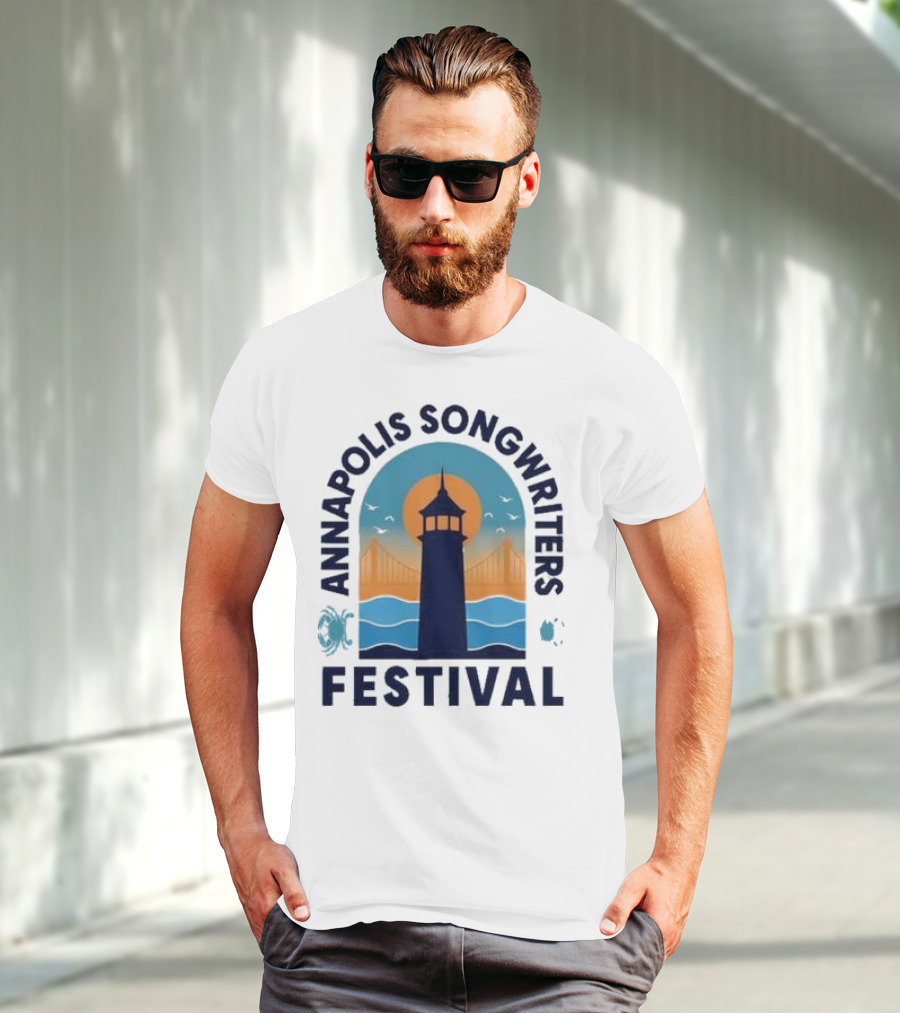 Annapolis Songwriters Festival Lighthouse And Bay Scene T-Shirt