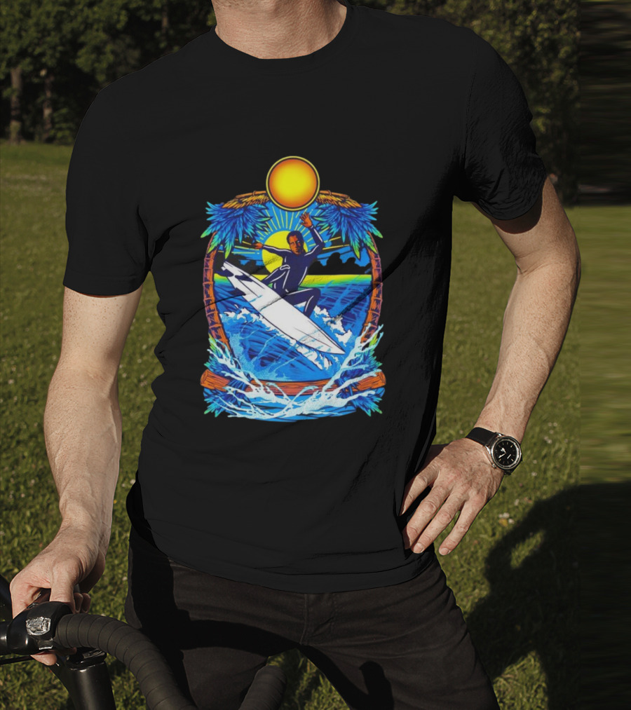 Chill With Water Surfing Under The Sun And Palm Trees T-Shirt