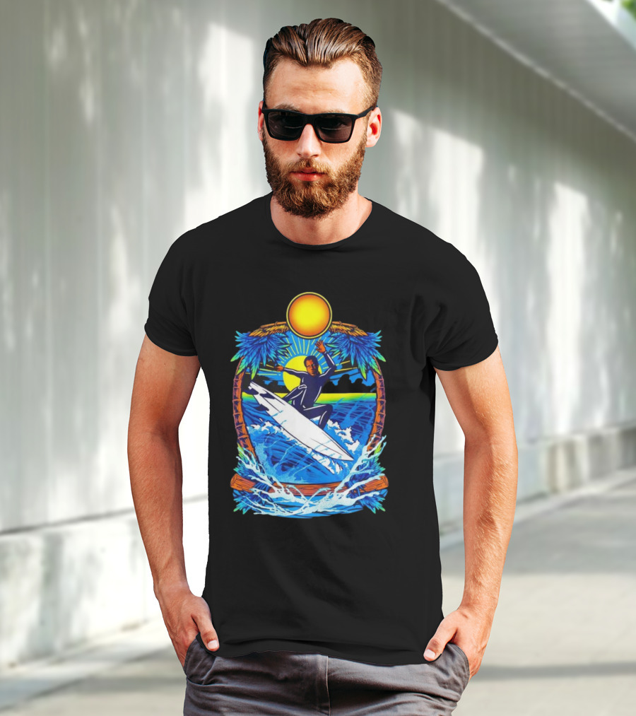 Chill With Water Surfing Under The Sun And Palm Trees T-Shirt
