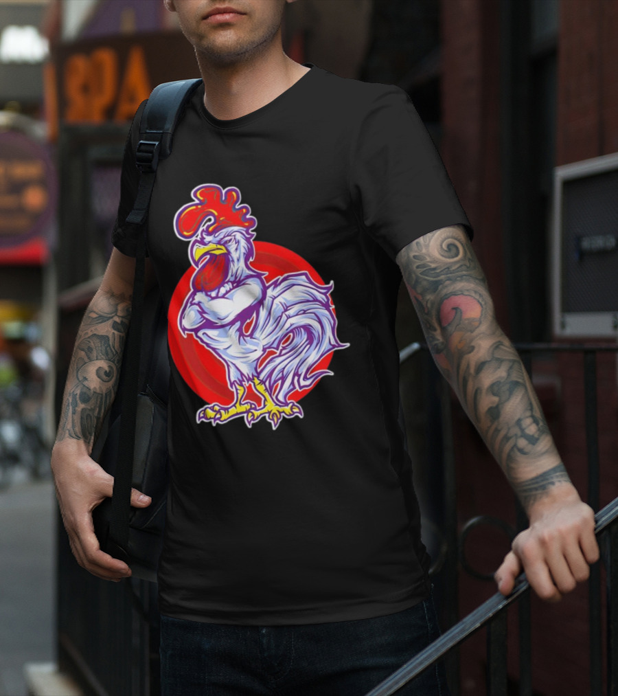 Cookei Chicken Muscle Rooster T-Shirt