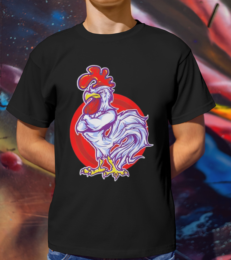 Cookei Chicken Muscle Rooster T-Shirt