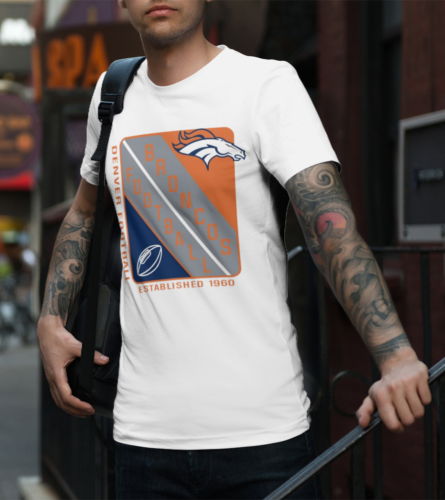 Denver Broncos Football Established 1960 Shield T-Shirt