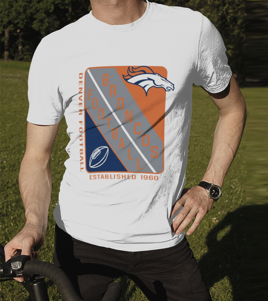 Denver Broncos Football Established 1960 Shield T-Shirt